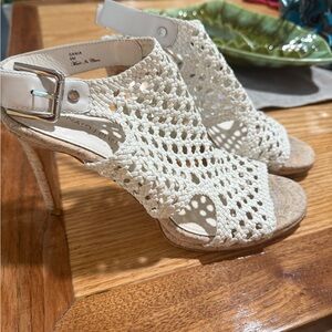 Donald J. Pliner White Crochet Heels